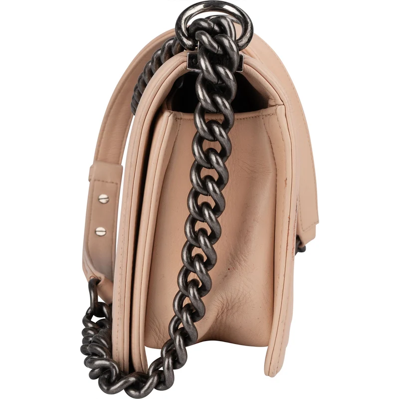 Chanel Quilted Lambskin Boy Single Flap Crossbody Bag