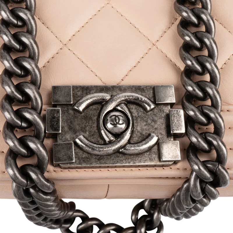 Chanel Quilted Lambskin Boy Single Flap Crossbody Bag