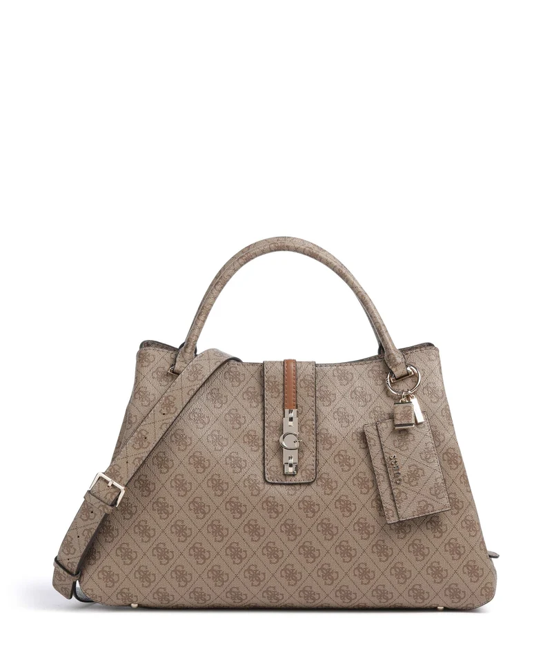 Guess Yvonne Girlfriend Logo Handtasche latte logo