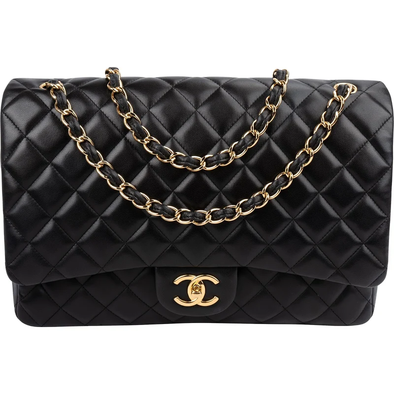 Chanel Quilted Lambskin Maxi Double Flap Crossbody Bag