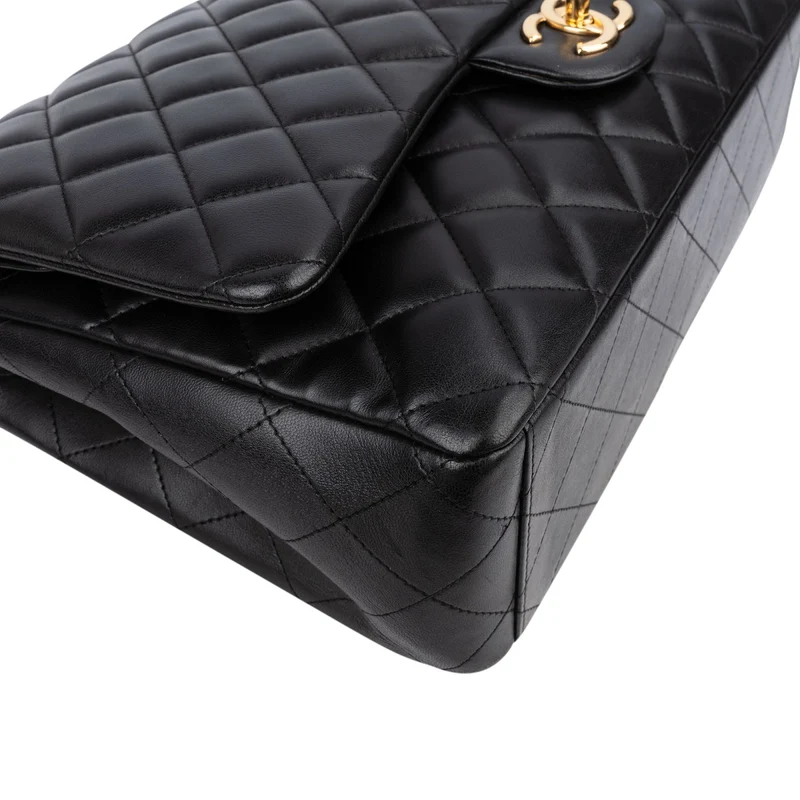 Chanel Quilted Lambskin Maxi Double Flap Crossbody Bag