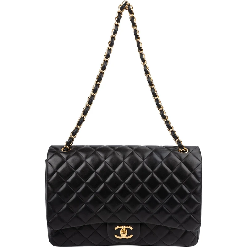 Chanel Quilted Lambskin Maxi Double Flap Crossbody Bag