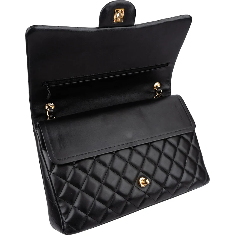 Chanel Quilted Lambskin Maxi Double Flap Crossbody Bag