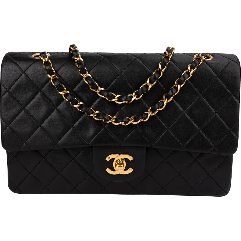 Chanel Quilted Lambskin 24K Gold Medium Double Flap Shoulder Bag