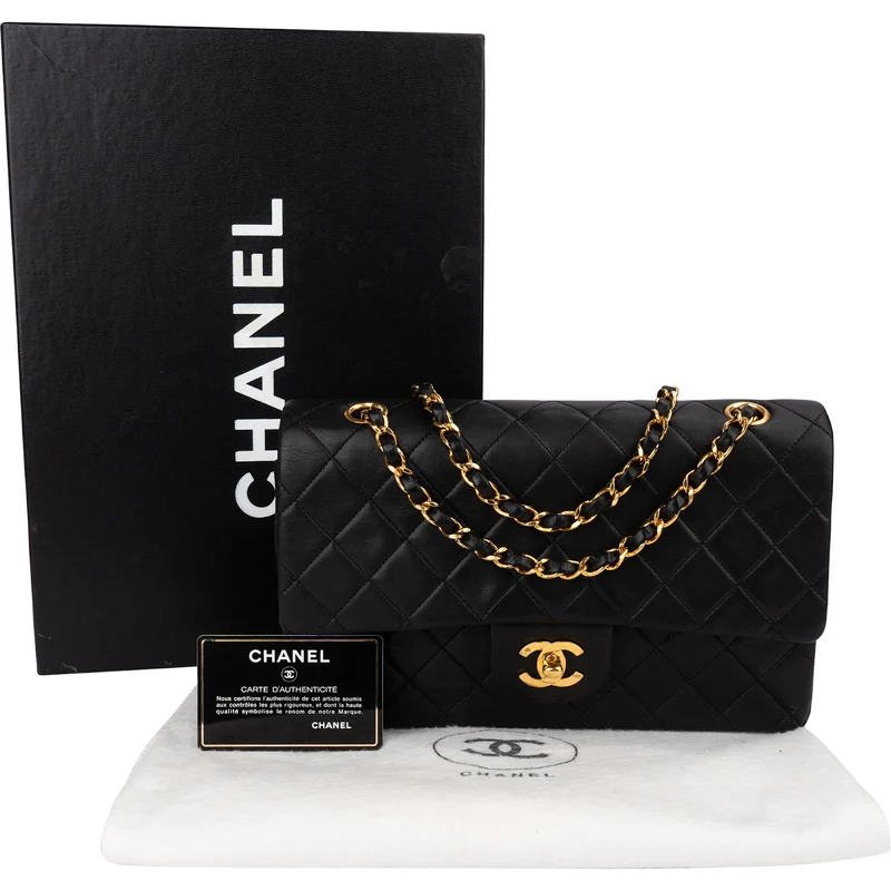 Chanel Quilted Lambskin 24K Gold Medium Double Flap Shoulder Bag