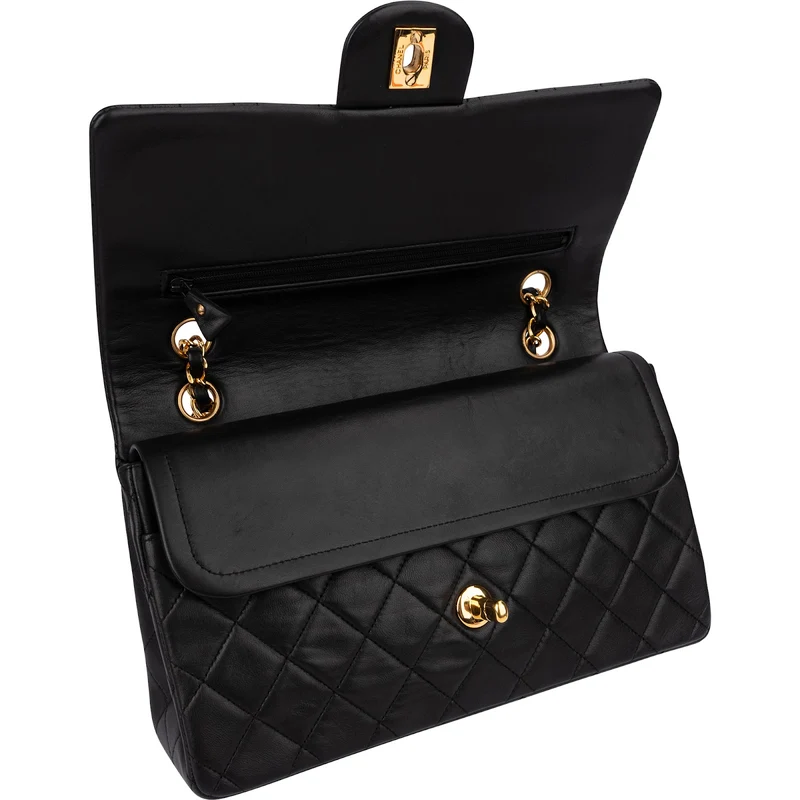Chanel Quilted Lambskin 24K Gold Medium Double Flap Shoulder Bag