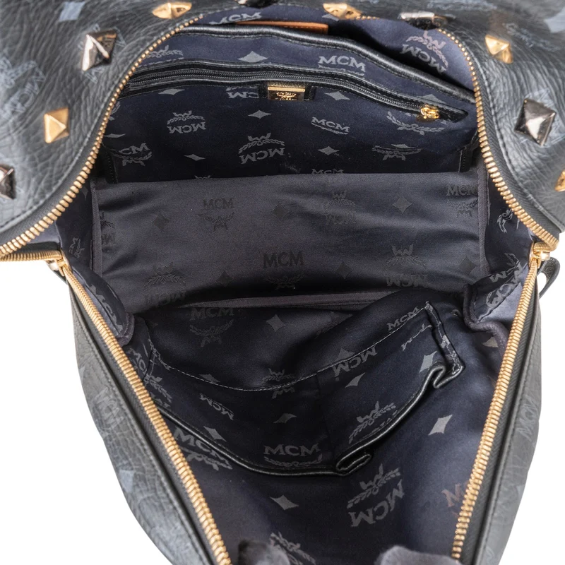 MCM Visetos Monogram Stark Studded Backpack