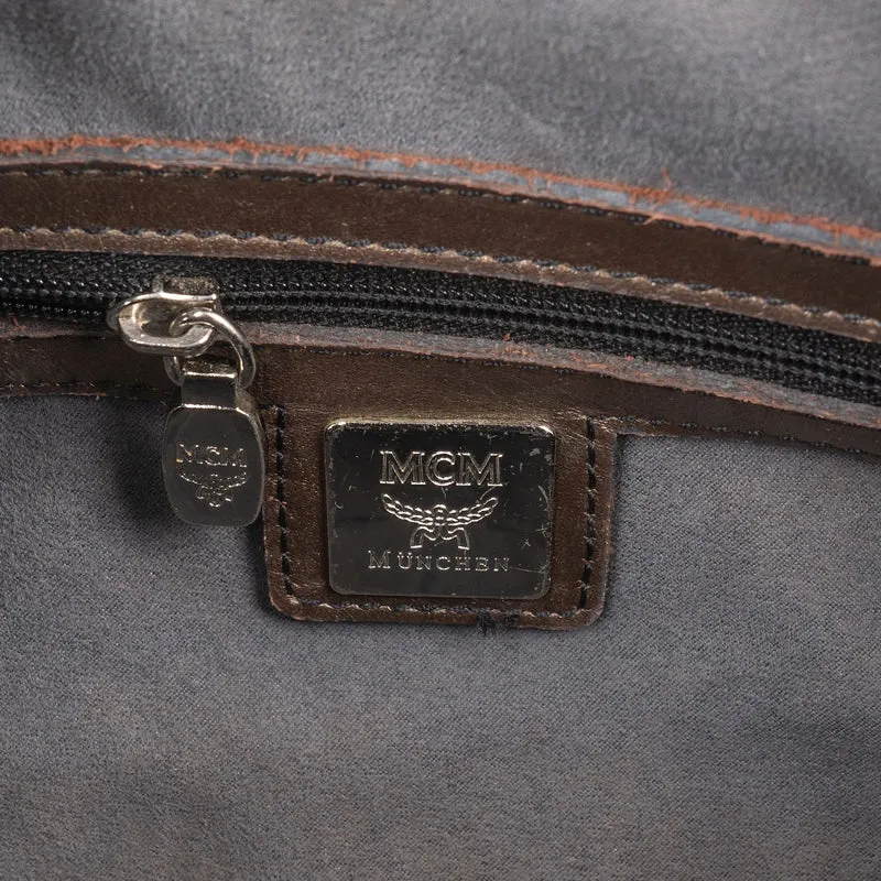 MCM Monogram Visetos Leo Patchwork Boston Handbag