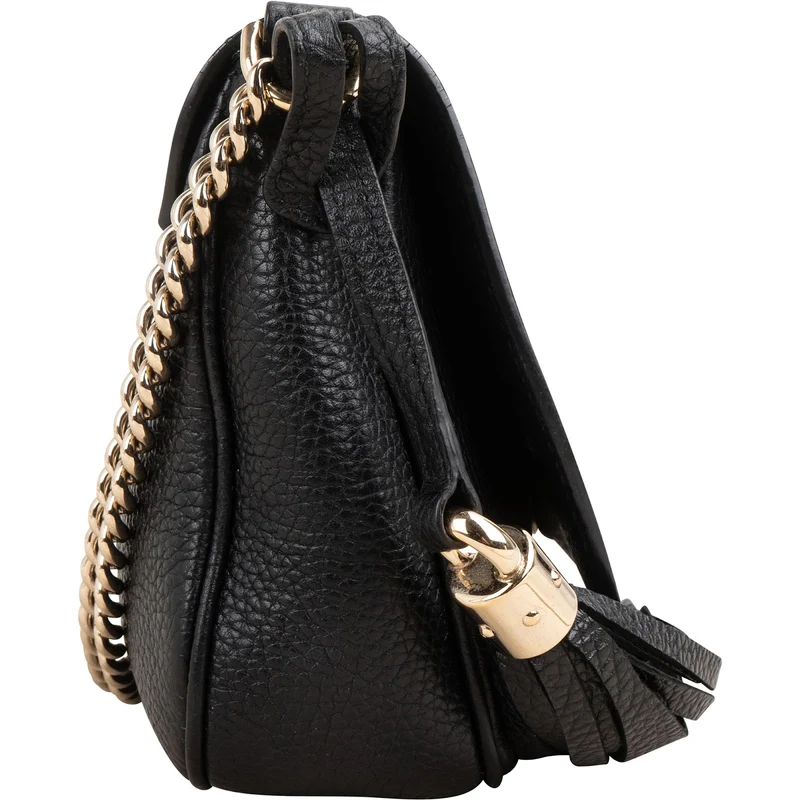 Gucci Black Leather Soho Chain Crossbody Bag
