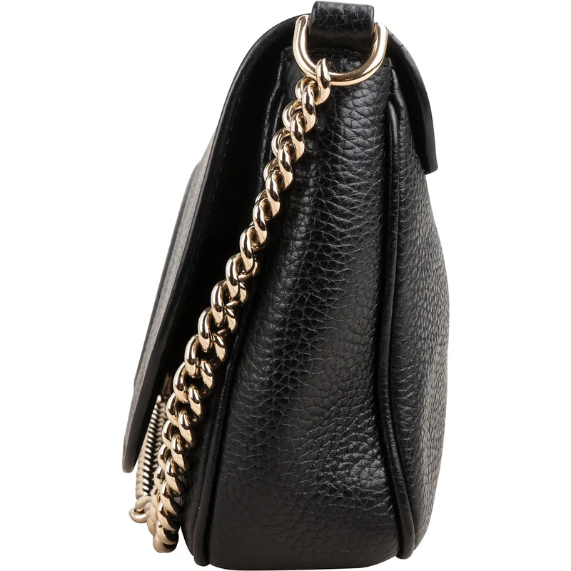 Gucci Black Leather Soho Chain Crossbody Bag