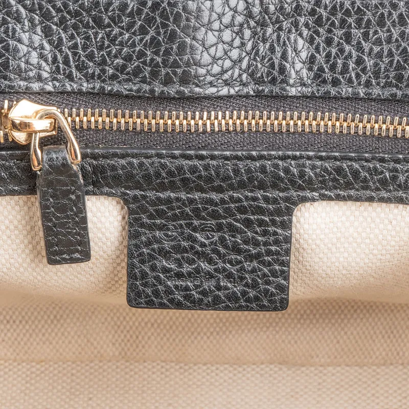 Gucci Black Leather Soho Chain Crossbody Bag