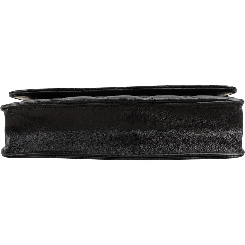 Chanel Quilted Lambskin Palladium Wallet On Chain Crossbody Bag