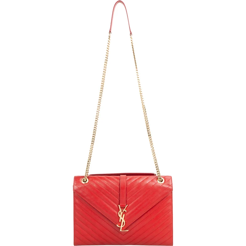 Yves Saint Laurent Grain De Poudre Leather Envelope Crossbody Bag
