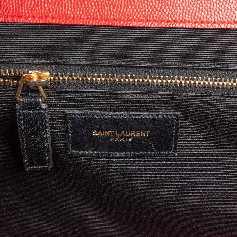 Yves Saint Laurent Grain De Poudre Leather Envelope Crossbody Bag