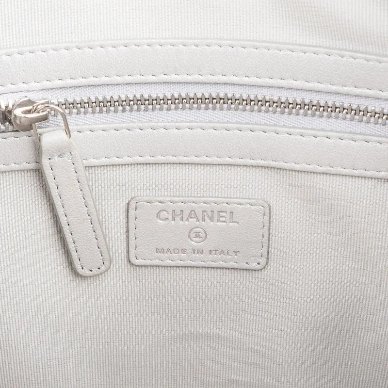 Chanel Quilted Metallic Glittered Caviar Leather CC Clutch