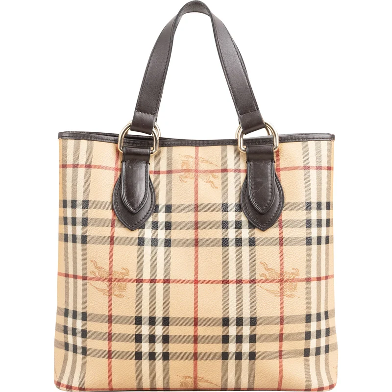 Burberry Haymarket Check Canvas Tote Handbag