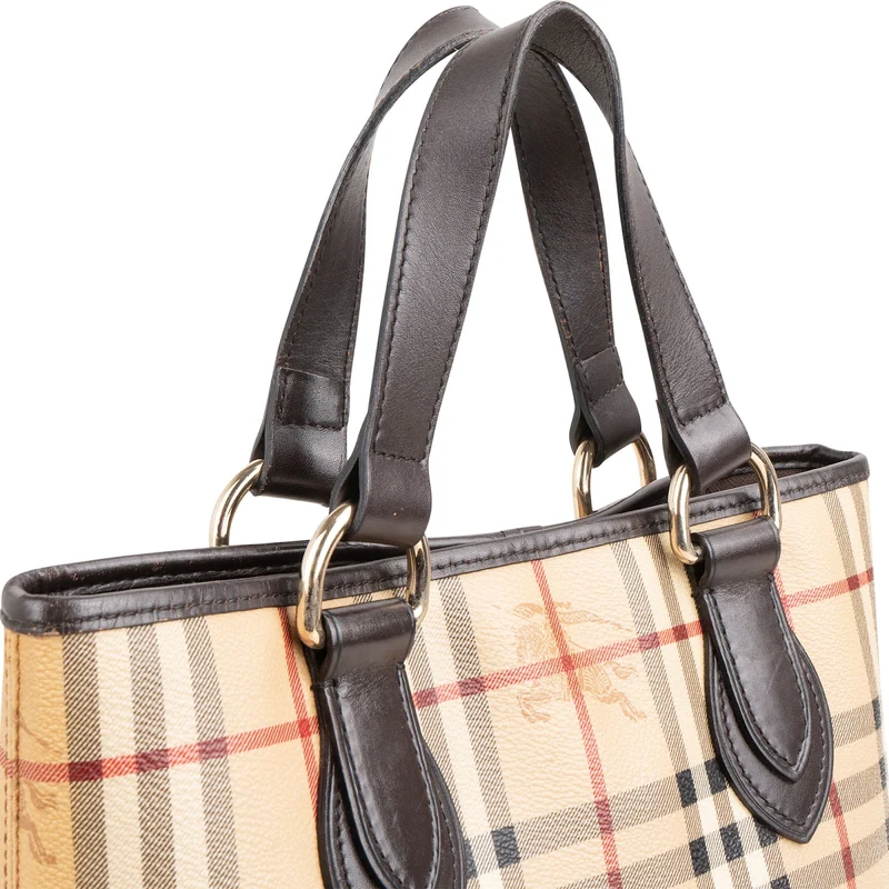 Burberry Haymarket Check Canvas Tote Handbag