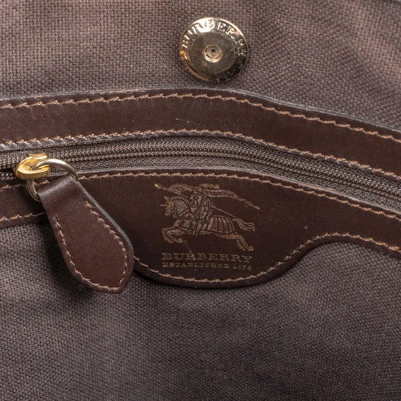Burberry Haymarket Check Canvas Tote Handbag