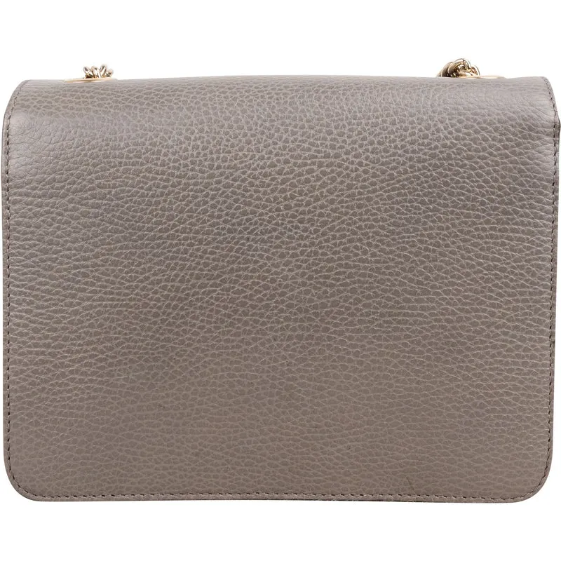 Gucci Pebbled Leather Small Interlocking GG Crossbody Bag