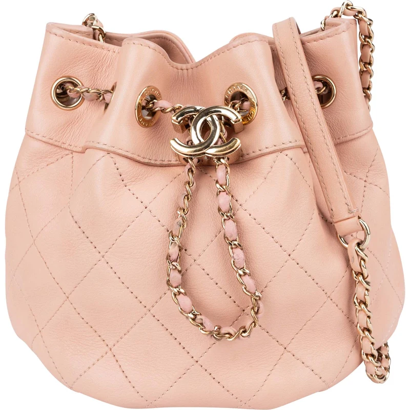Chanel Quilted Lambskin Small Drawstring Crossbody Bag