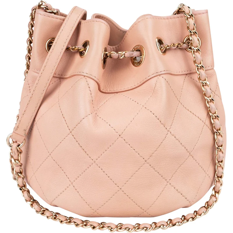 Chanel Quilted Lambskin Small Drawstring Crossbody Bag