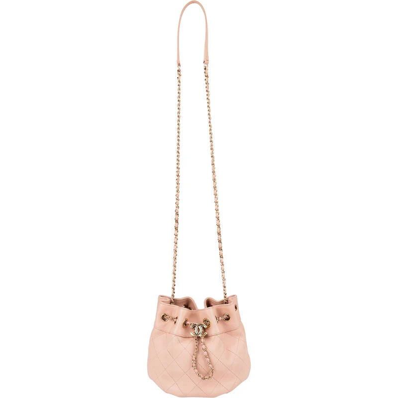 Chanel Quilted Lambskin Small Drawstring Crossbody Bag