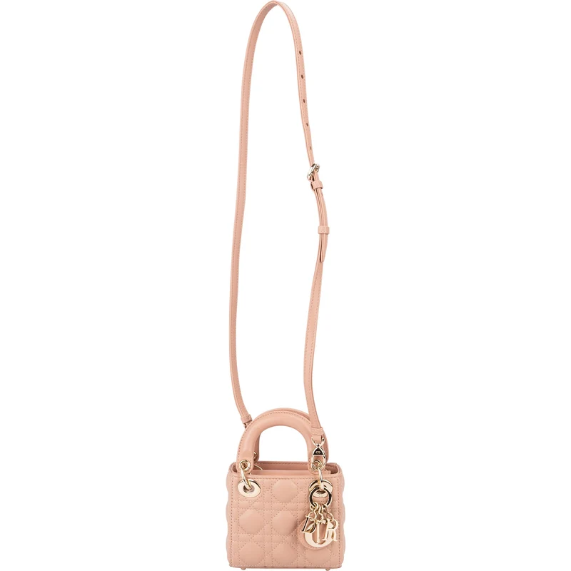 Christian Dior Lambskin Micro Lady Dior Crossbody Handbag