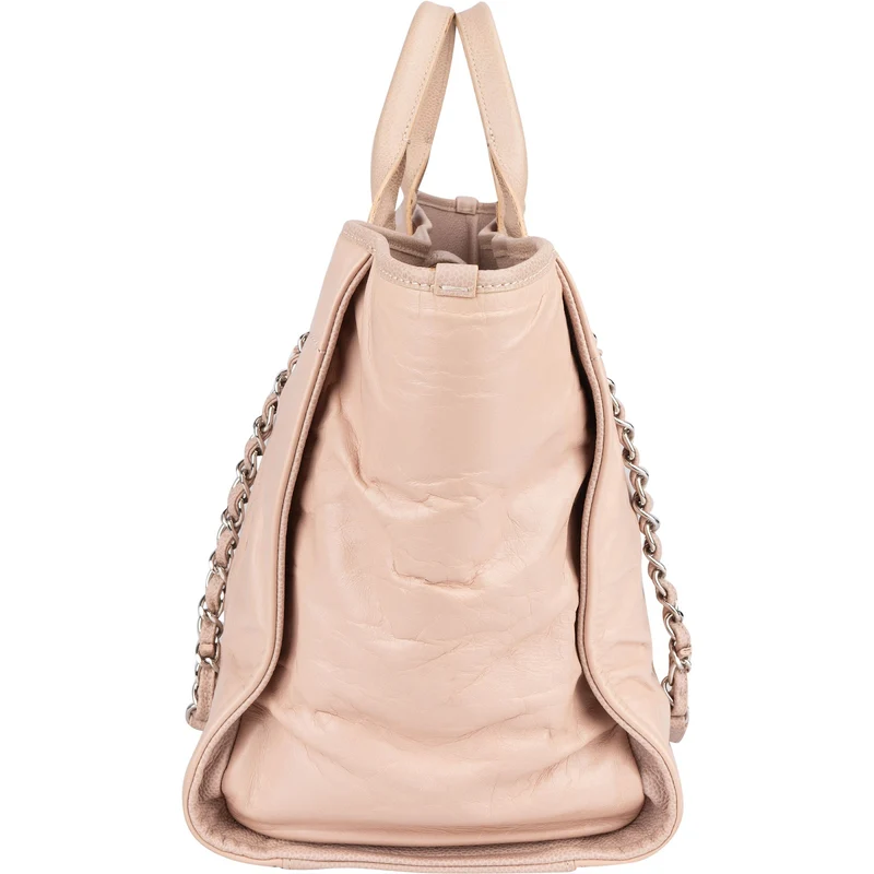 Chanel Rose Leather Shopper Deauville Shoulder Bag