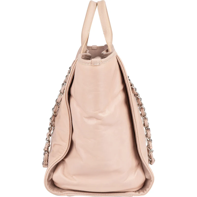 Chanel Rose Leather Shopper Deauville Shoulder Bag