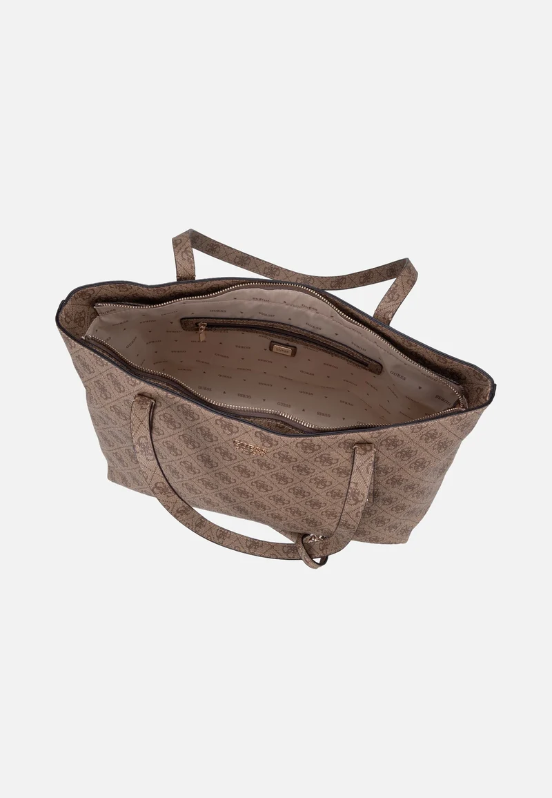 Brenton Top Zip Logo 48240 Latte Logo - Shopper