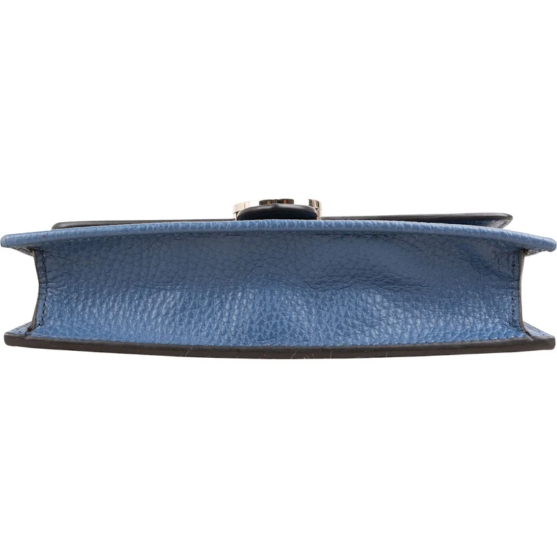 Gucci Grained Leather Interlocking GG Walet On Chain Crossbody Bag