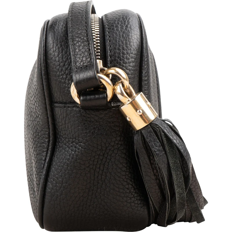 Gucci Black Pebbled Leather Soho Camera Crossbody Bag