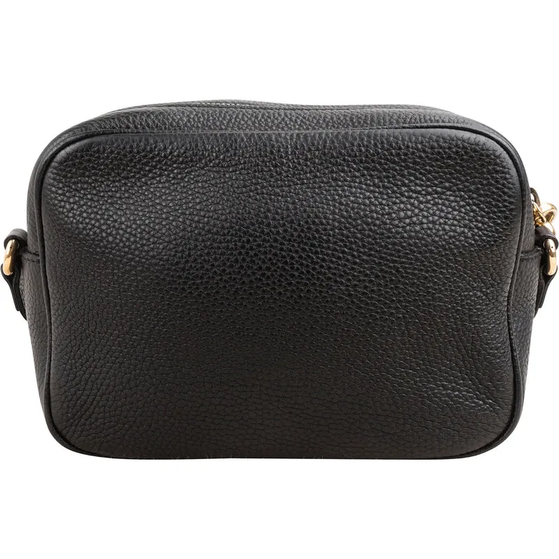 Gucci Black Pebbled Leather Soho Camera Crossbody Bag