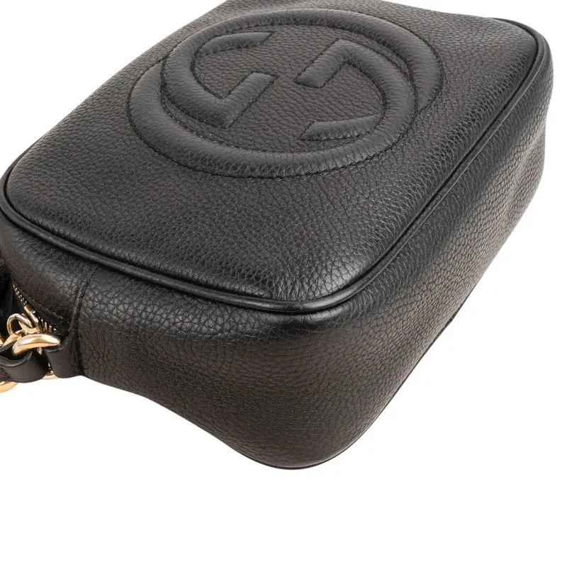Gucci Black Pebbled Leather Soho Camera Crossbody Bag