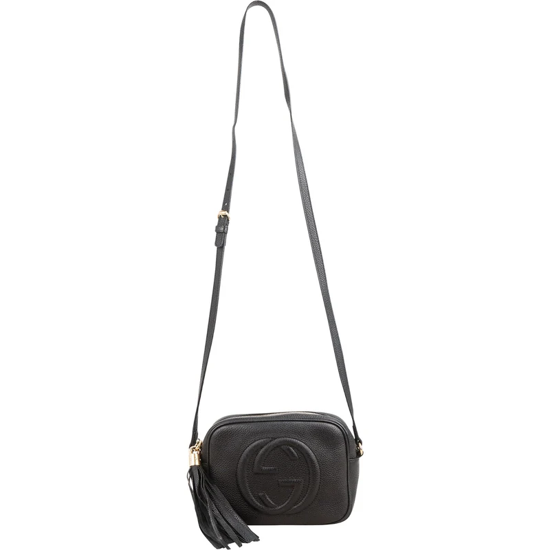 Gucci Black Pebbled Leather Soho Camera Crossbody Bag