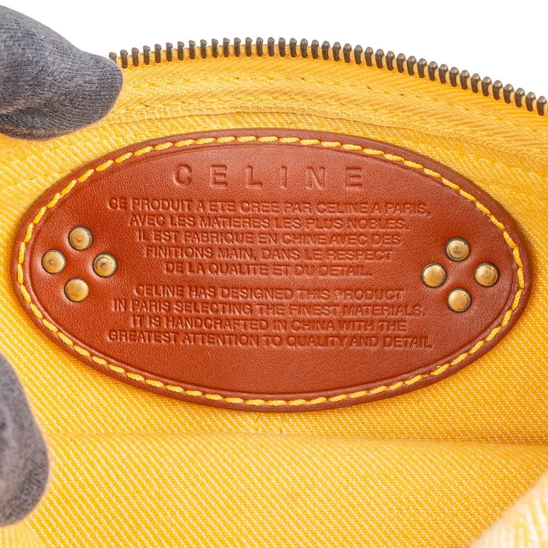 Celine Monogram Triomphe Canvas Leather Double Pocket Belt Crossbody Bag