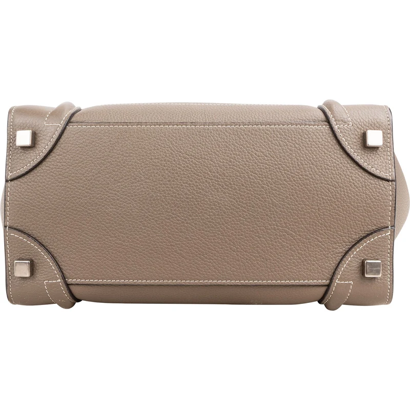 Céline Taupe Grained Calfskin Luggage Handbag