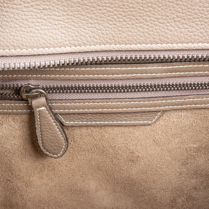 Céline Taupe Grained Calfskin Luggage Handbag