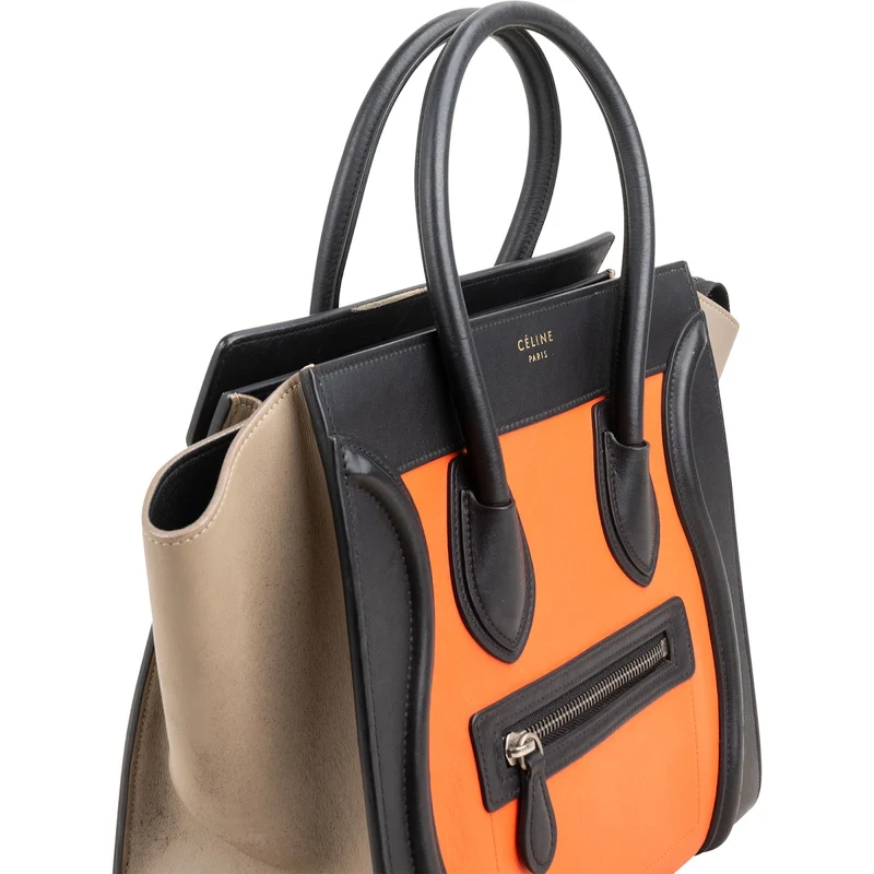 Céline Tricolor Leather Luggage Handbag