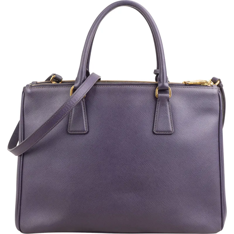 Prada Purple Saffiano Leather Galleria Handbag