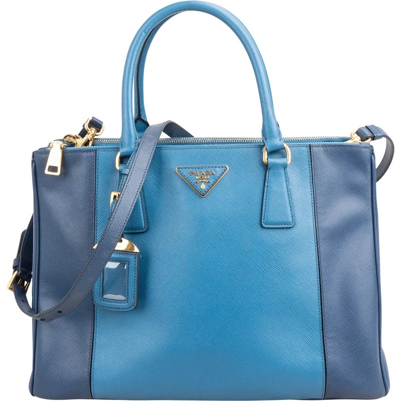 Prada Bicolor Saffiano Leather Galleria Handbag