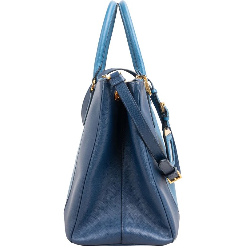 Prada Bicolor Saffiano Leather Galleria Handbag