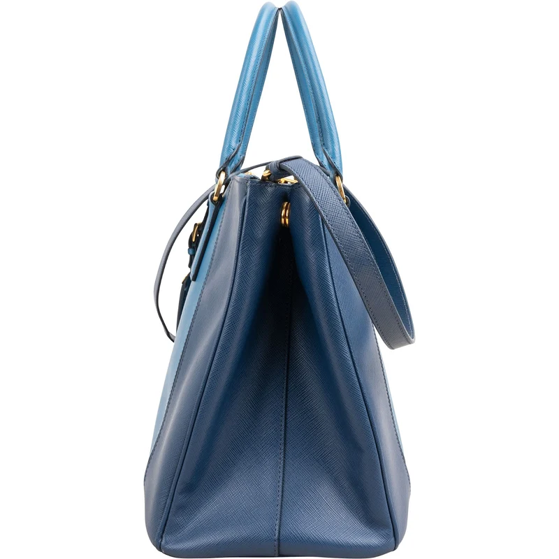 Prada Bicolor Saffiano Leather Galleria Handbag