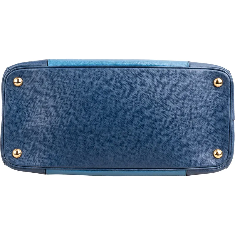 Prada Bicolor Saffiano Leather Galleria Handbag