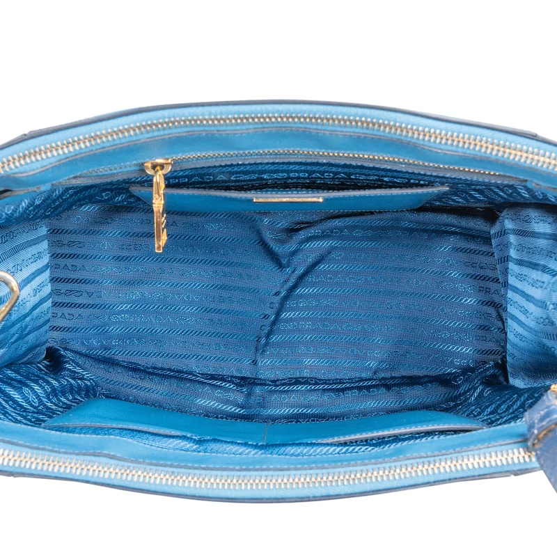 Prada Bicolor Saffiano Leather Galleria Handbag