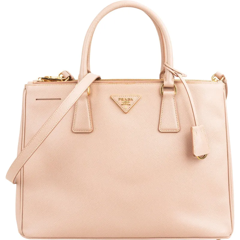 Prada Pink Saffiano Leather Galleria Handbag
