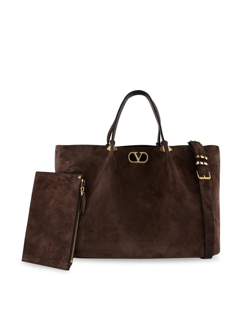 VALENTINO GARAVANI Large Shopping Bag in Soft Suede