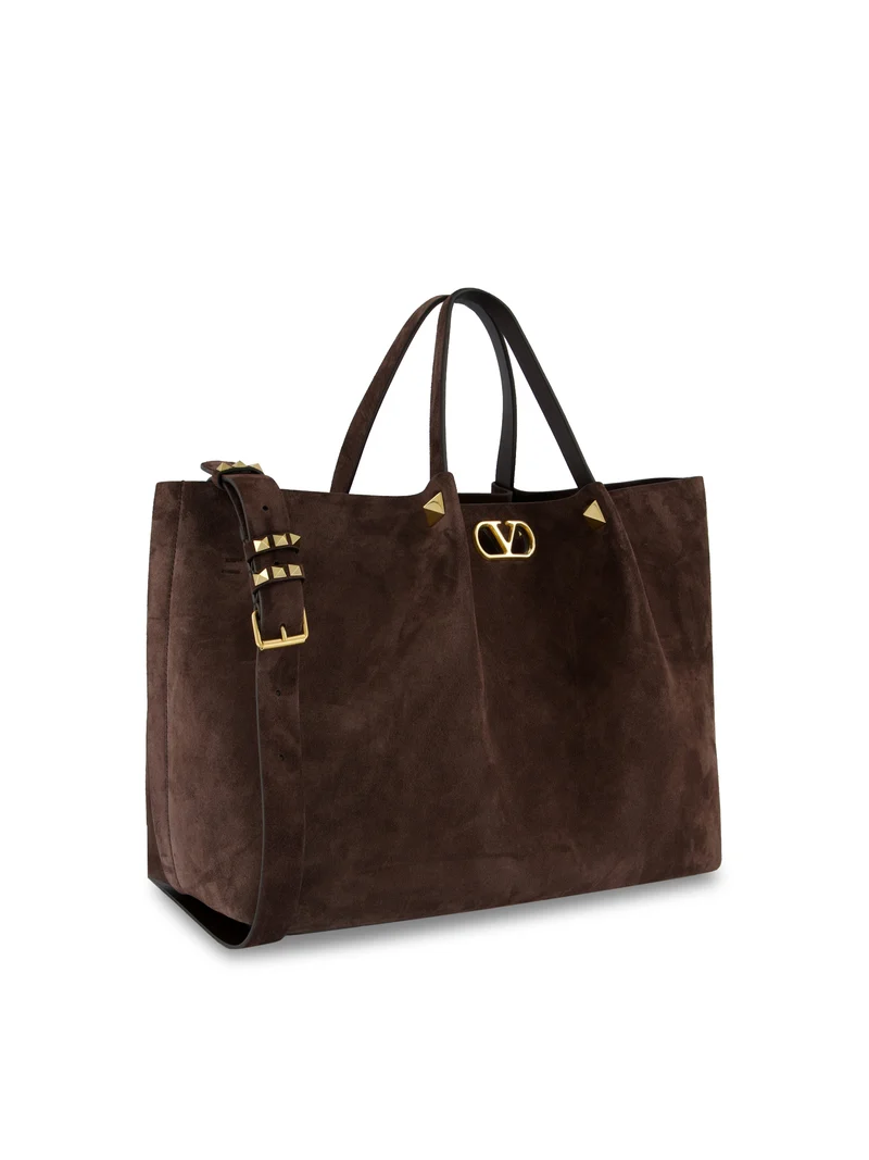 VALENTINO GARAVANI Large Shopping Bag in Soft Suede