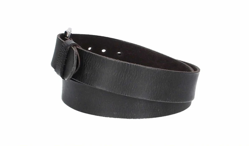 Ledergürtel 40 mm breit Schwarz
