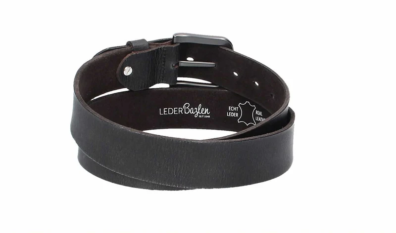 Ledergürtel 40 mm breit Schwarz